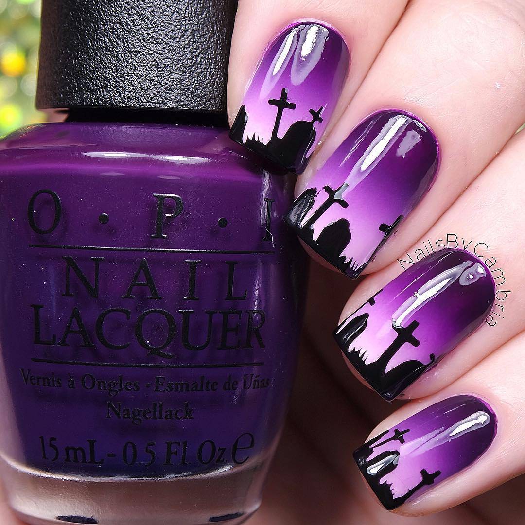 Midnight Graveyard Nail Inspiration