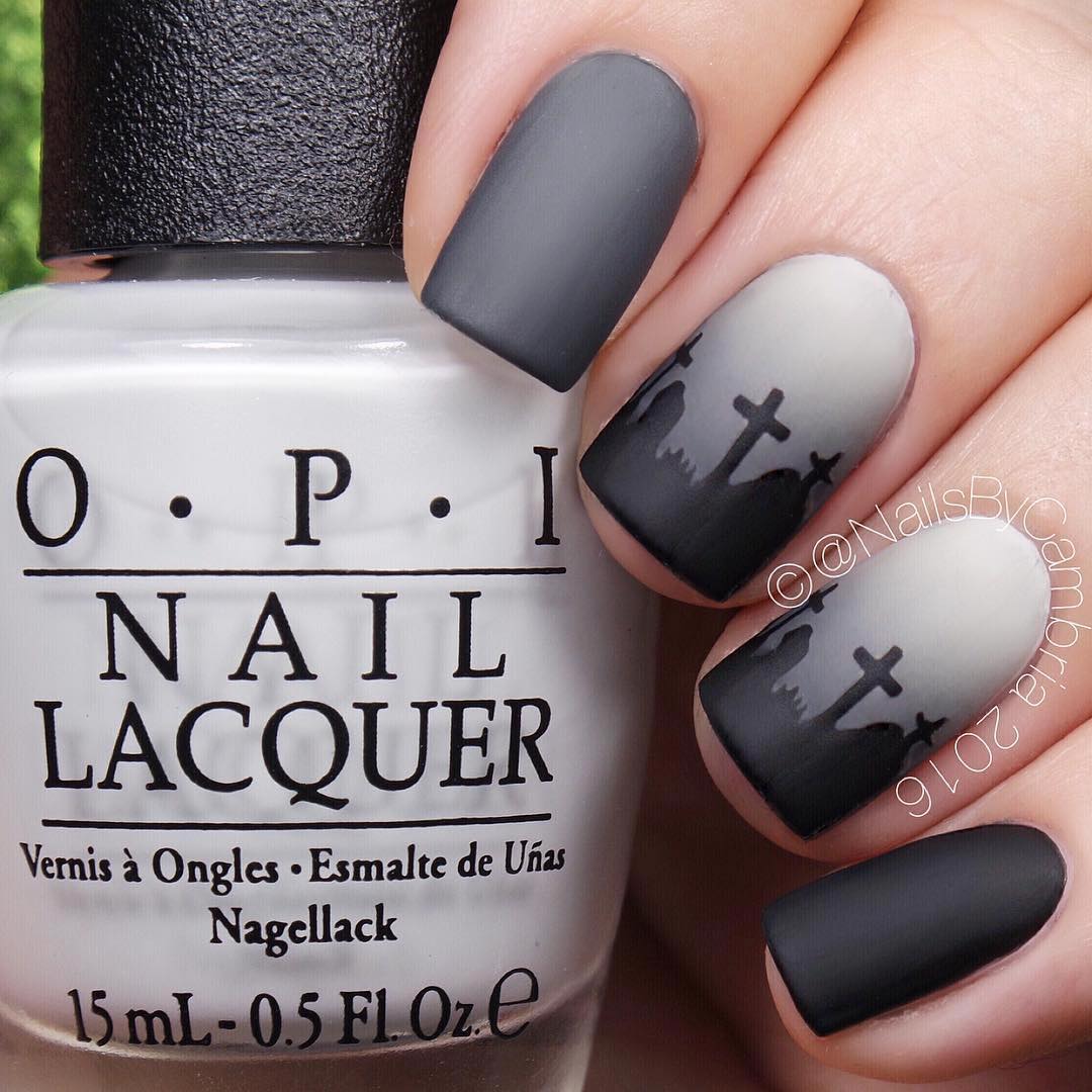 Midnight Graveyard Nail Inspiration